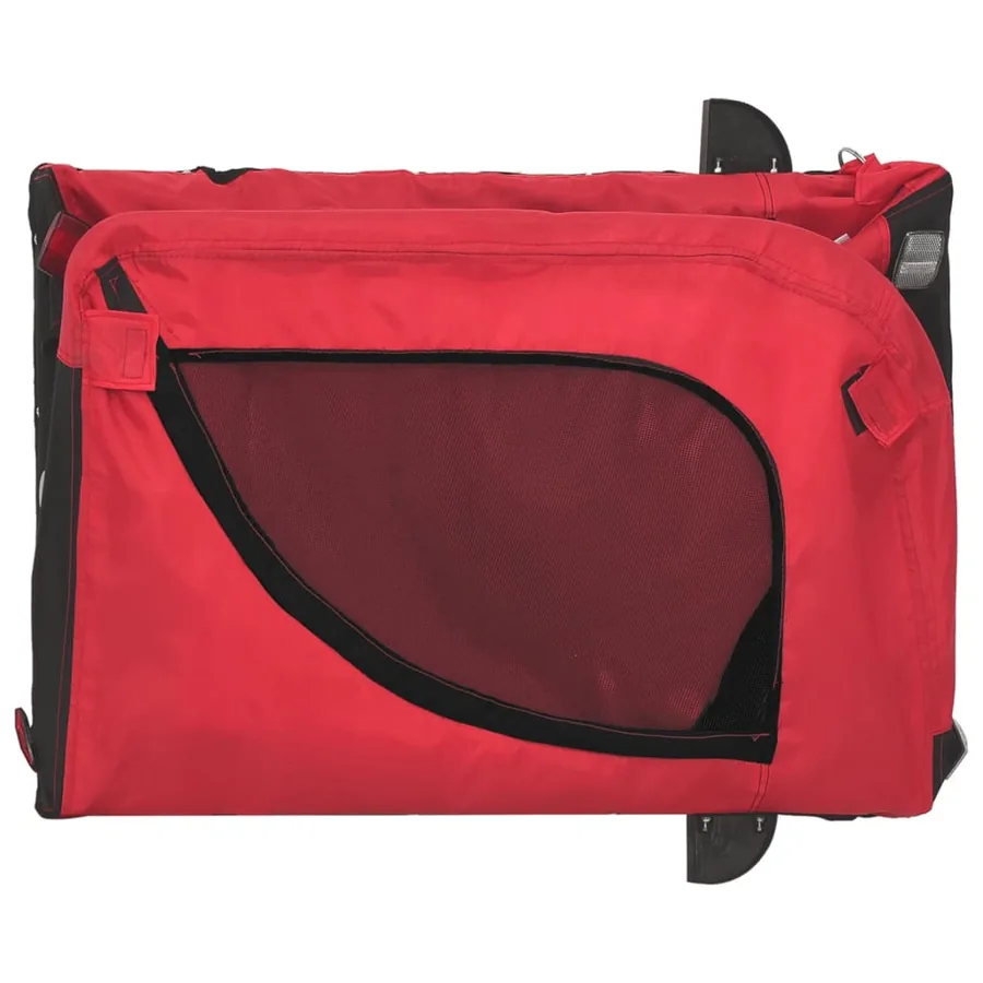 Remorque de vélo pour animaux de compagnie rouge et noir - 8