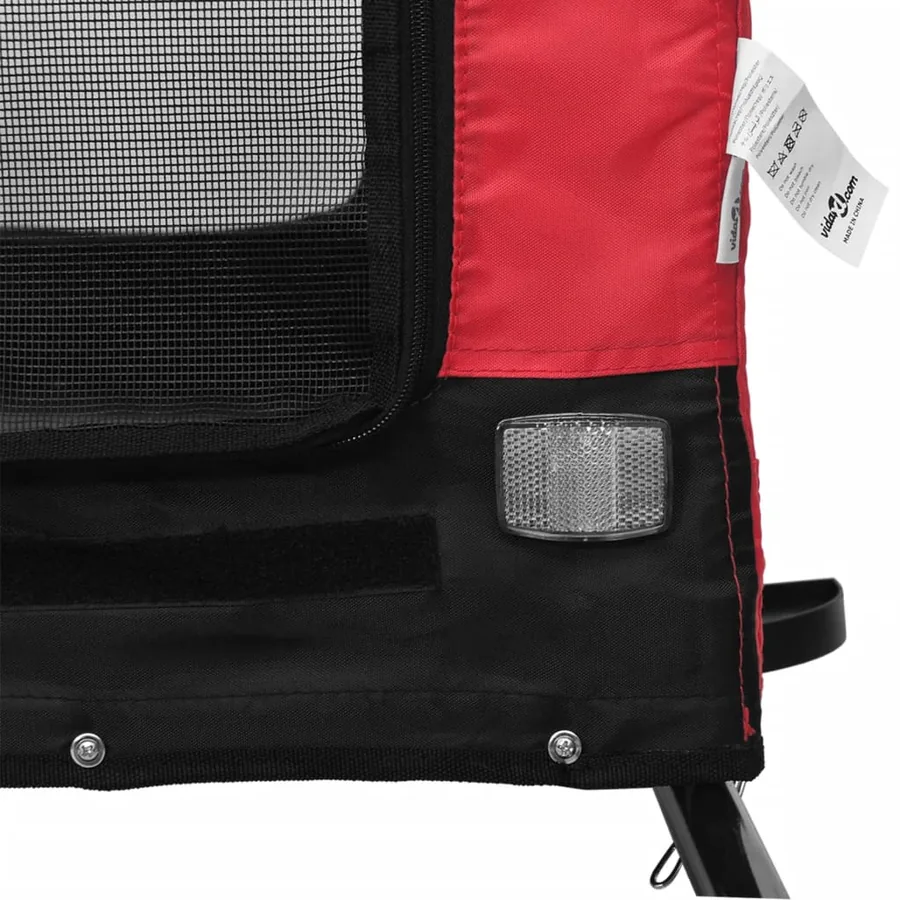 Remorque de vélo pour animaux de compagnie rouge et noir - 9