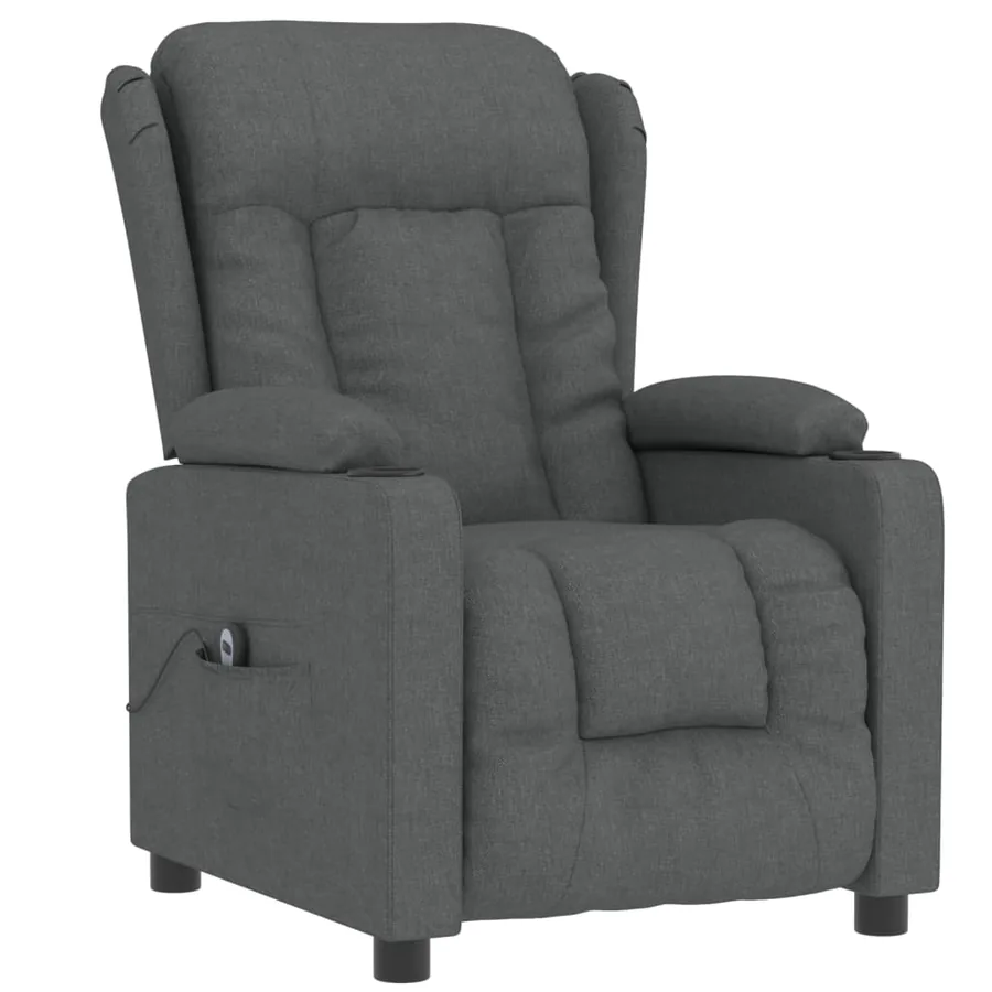 Fauteuil inclinable électrique Gris foncé Tissu - 3