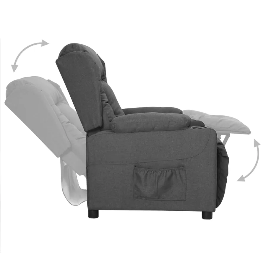 Fauteuil inclinable Gris foncé Tissu - 4