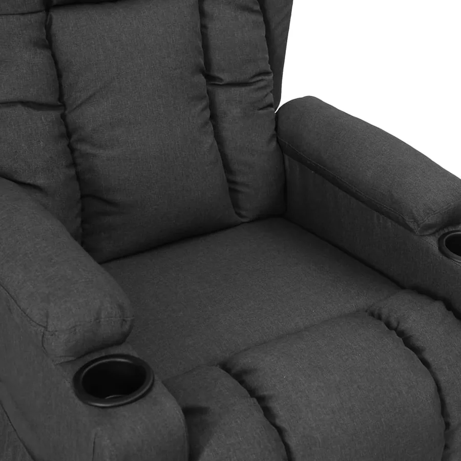 Fauteuil inclinable Gris foncé Tissu - 6