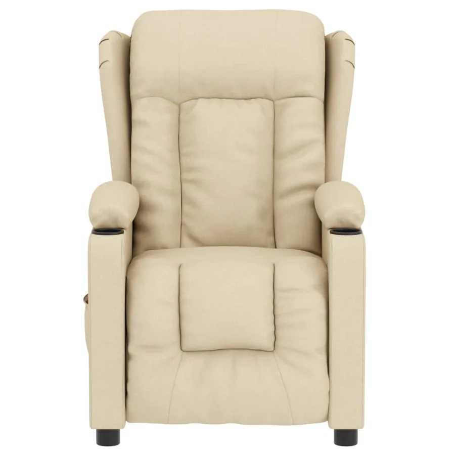 Fauteuil inclinable électrique Crème Tissu - 4