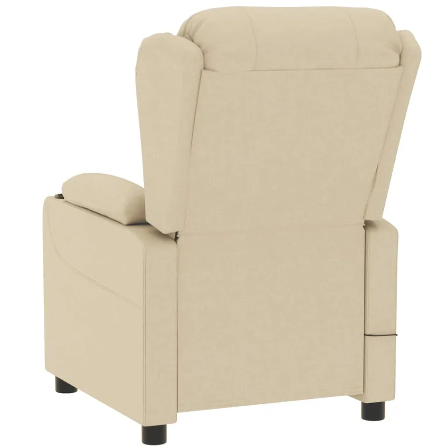 Fauteuil inclinable électrique Crème Tissu - 6