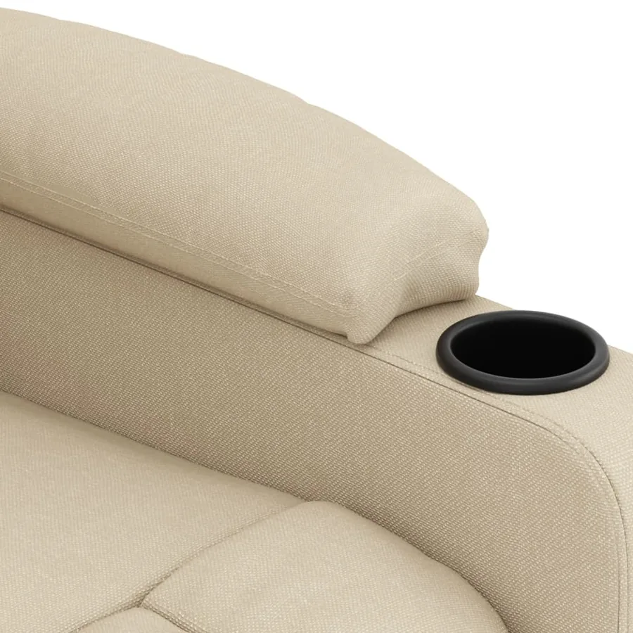 Fauteuil inclinable électrique Crème Tissu - 8