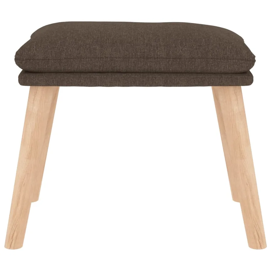 Chaise de relaxation avec tabouret Taupe Tissu - 11