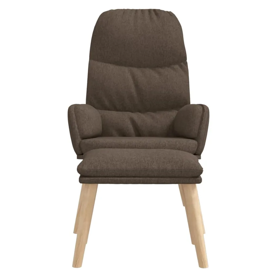 Chaise de relaxation avec tabouret Taupe Tissu - 3