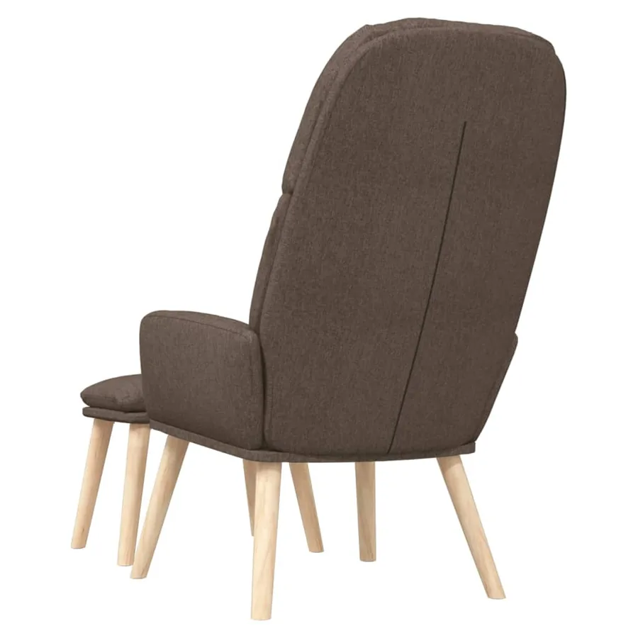 Chaise de relaxation avec tabouret Taupe Tissu - 5