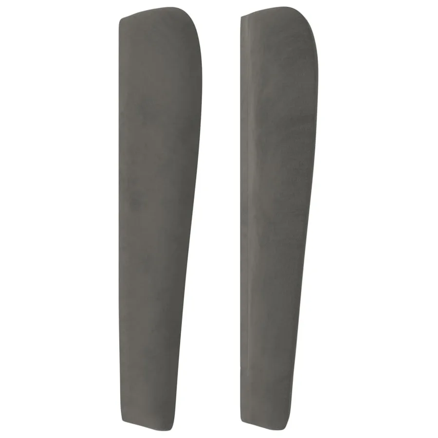 Tête de lit avec oreilles Gris foncé 83x23x118/128 cm Velours - 5
