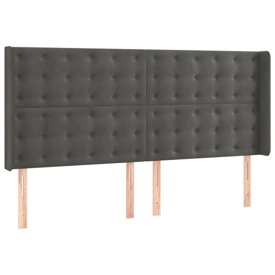 Sommier à lattes de lit matelas et LED Gris foncé 160x200 cm - 7