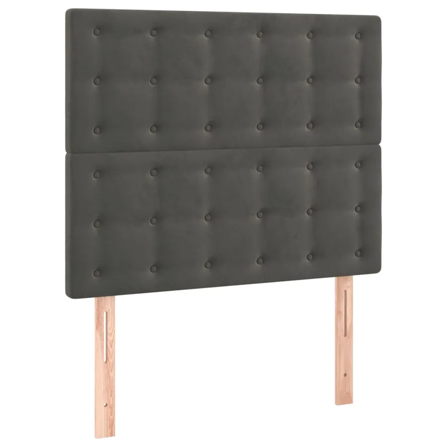 Tête de lit à LED Gris foncé 80x5x118/128 cm Velours - 4