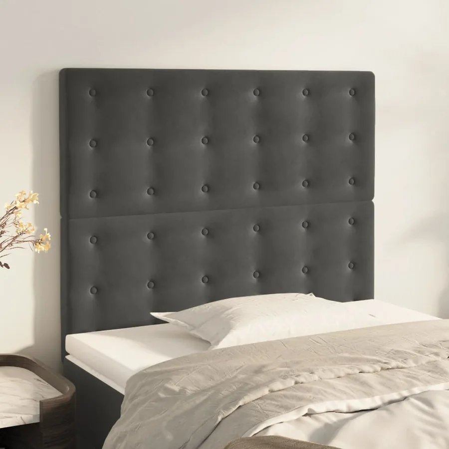 Tête de lit Gris foncé 80x5x118/128 cm Velours