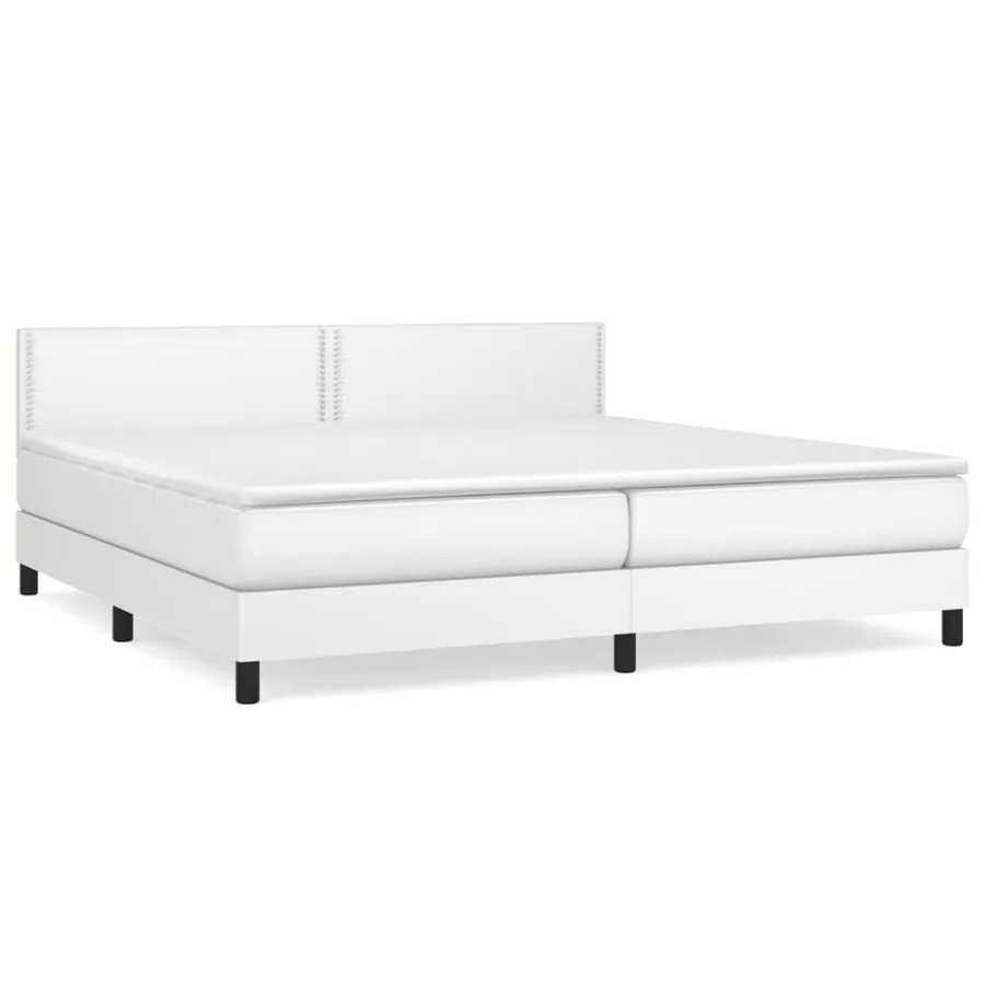 Sommier à lattes de lit avec matelas Blanc 200x200cm Similicuir - 2