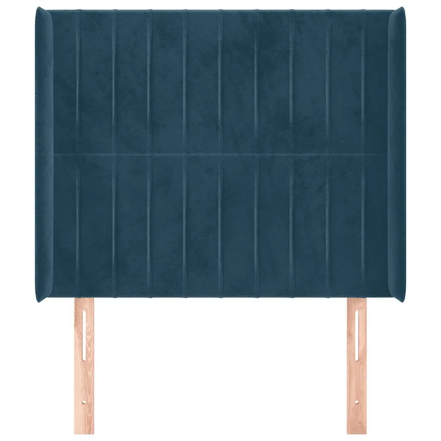 Tête de lit avec oreilles Bleu foncé 83x16x118/128 cm Velours - 3