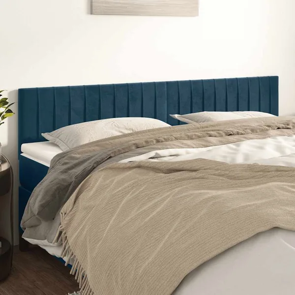 Têtes de lit Bleu foncé 160 x 5 x 78/88 cm Velours