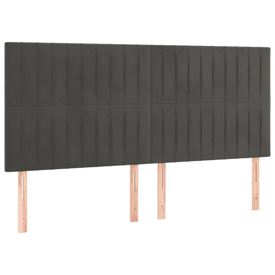 Sommier à lattes de lit et matelas Gris foncé 160x200cm Velours - 6