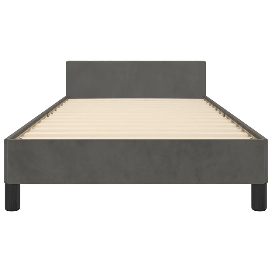 Cadre de lit sans matelas gris foncé 80x200 cm velours - 6