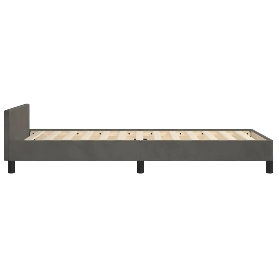 Cadre de lit sans matelas gris foncé 80x200 cm velours - 7