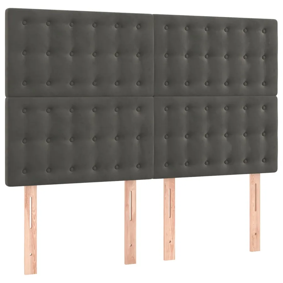 Sommier à lattes de lit matelas et LED Gris foncé 140x190 cm - 7