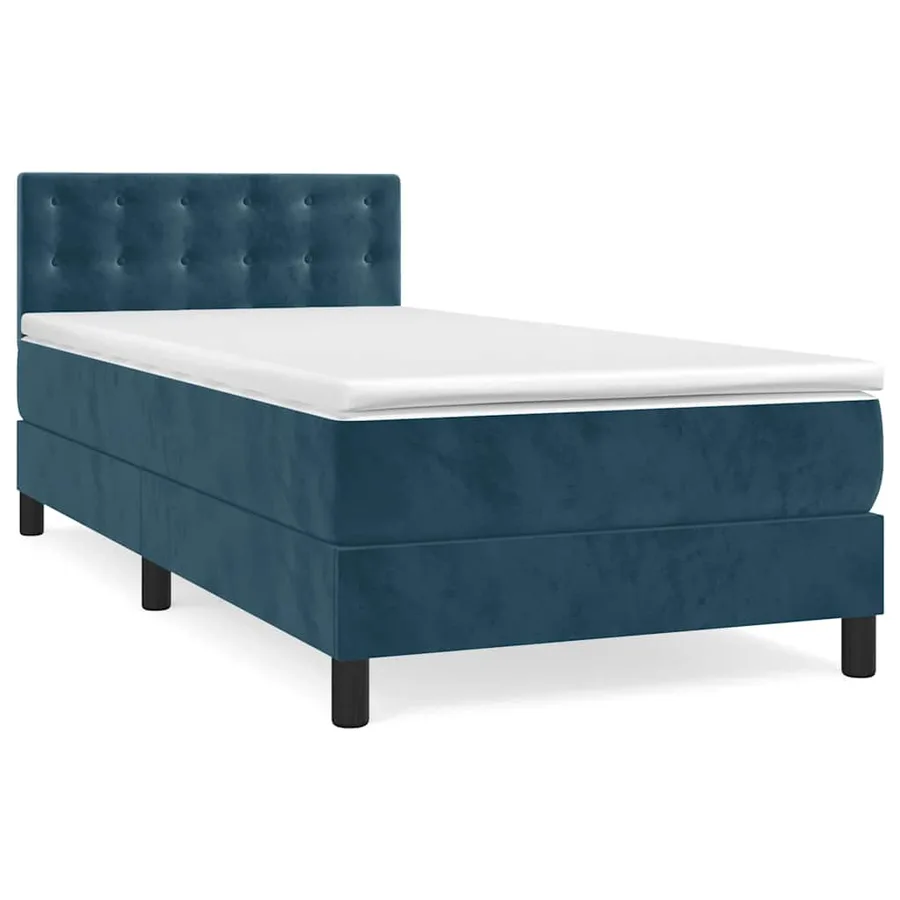 Sommier à lattes de lit avec matelas Bleu foncé 90x200 cm - 2