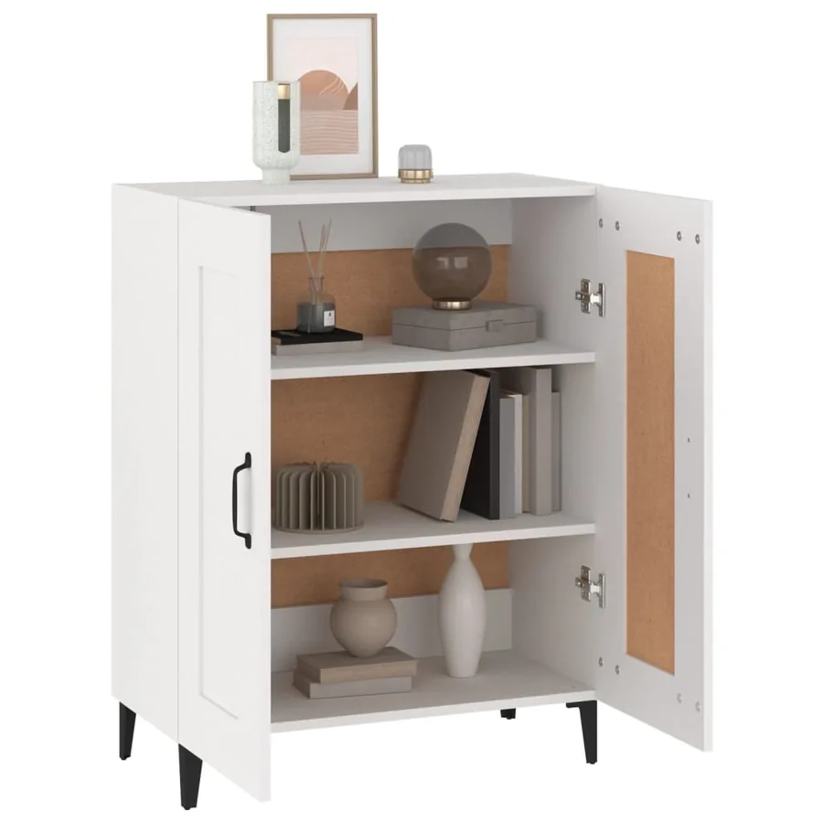 Buffet Blanc 69,5x34x90 cm Bois d'ingénierie - 4