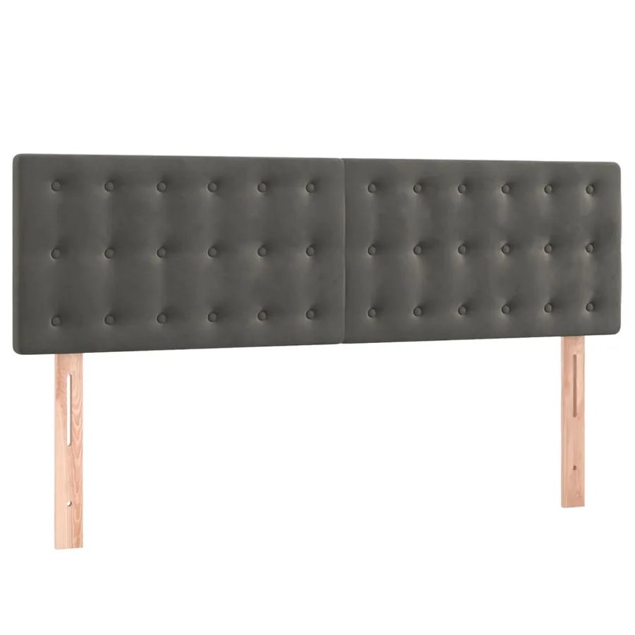 Sommier à lattes de lit et matelas Gris foncé 140x200cm Velours - 6