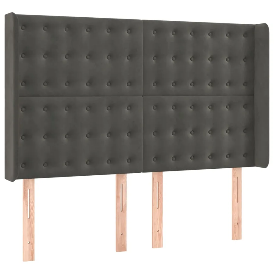 Sommier à lattes de lit matelas et LED Gris foncé 140x200 cm - 7