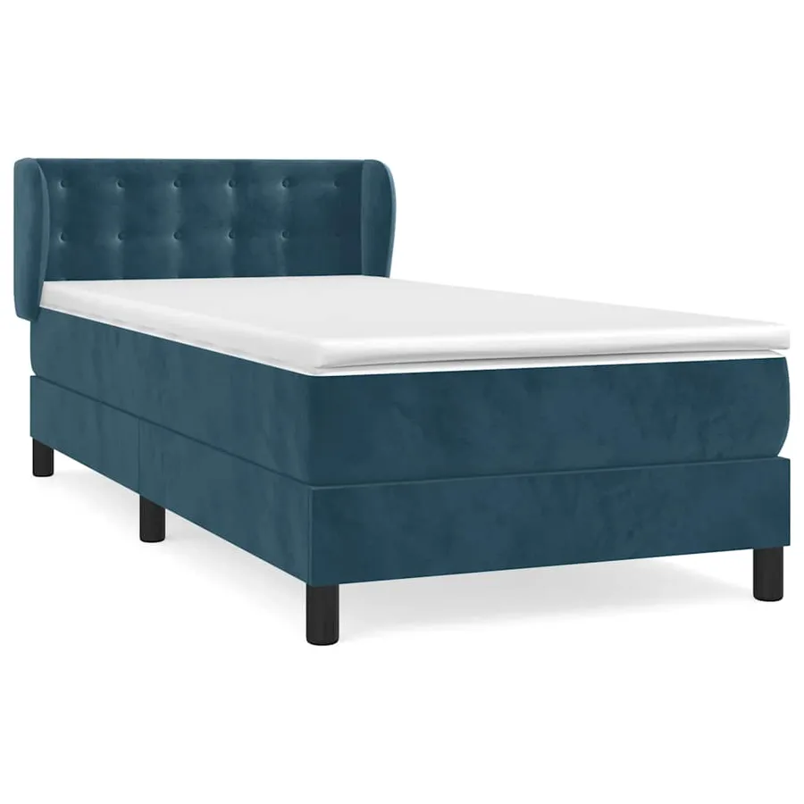 Sommier à lattes de lit avec matelas Bleu foncé 90x200 cm - 2