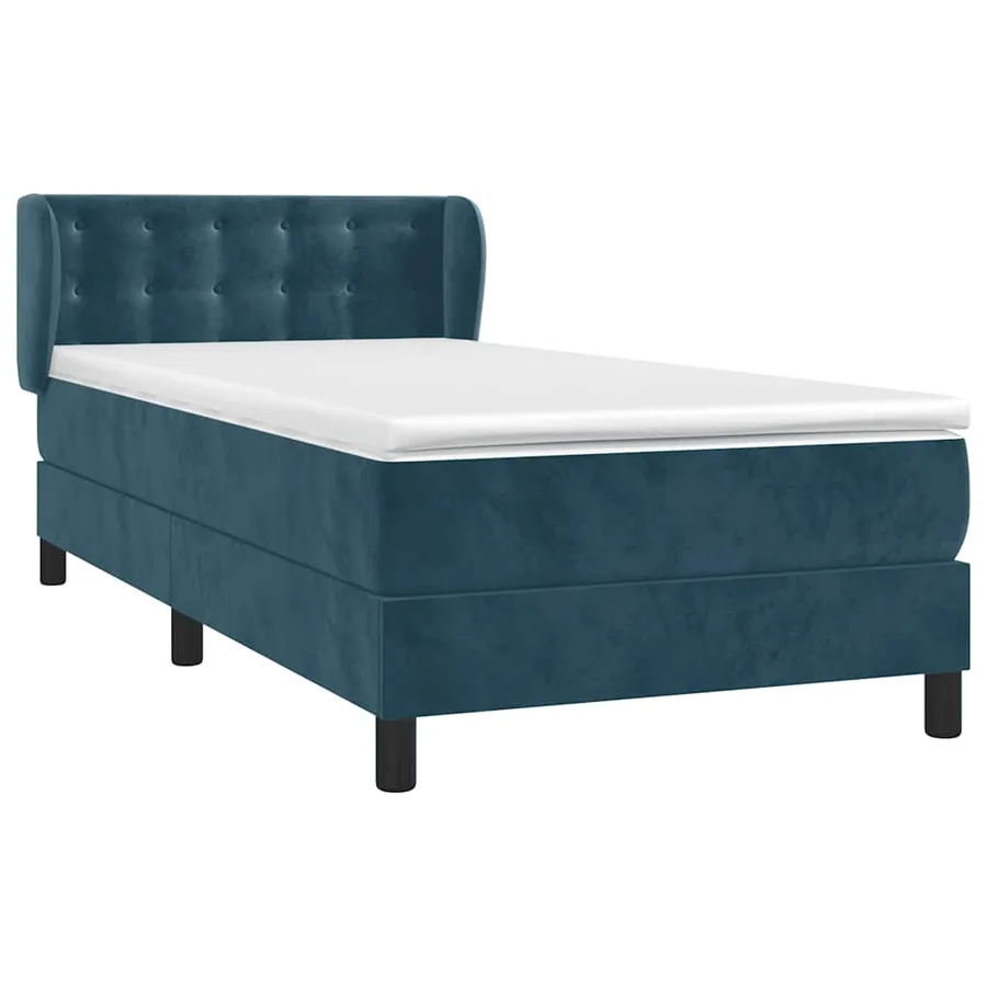Sommier à lattes de lit avec matelas Bleu foncé 90x200 cm - 3