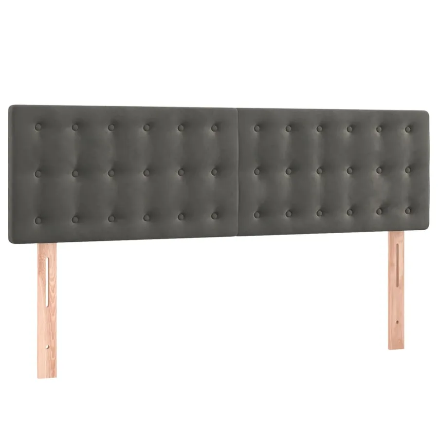 Sommier à lattes de lit et matelas Gris foncé 140x200cm Velours - 6