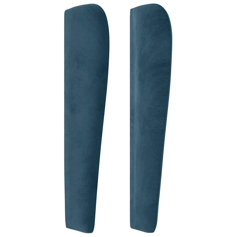 Tête de lit avec oreilles Bleu foncé 147x23x118/128 cm Velours - 4
