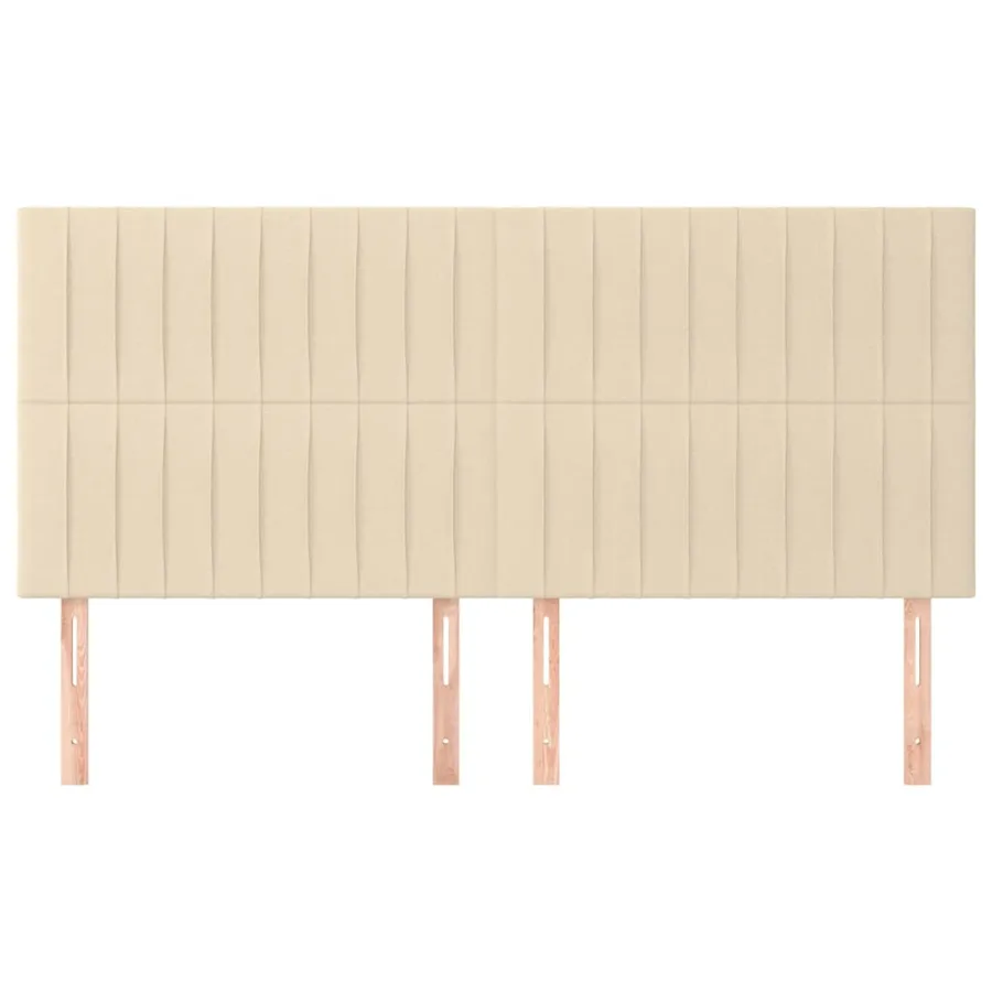 Tête de lit Crème 180x5x118/128 cm Tissu - 3