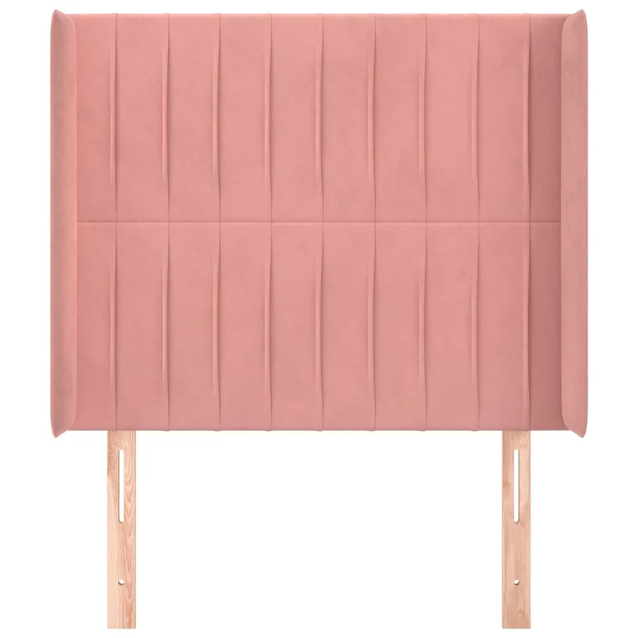 Tête de lit avec oreilles Rose 93x16x118/128 cm Velours - 3