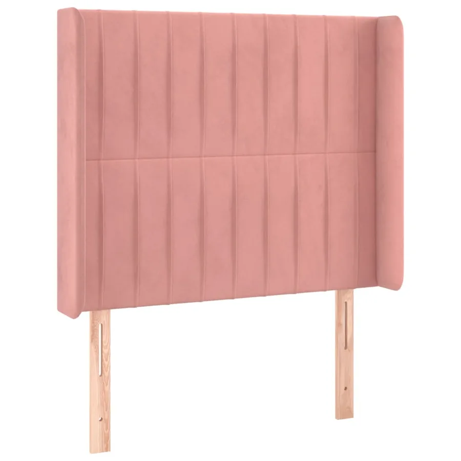 Sommier à lattes de lit matelas et LED Rose 90x200 cm Velours - 7