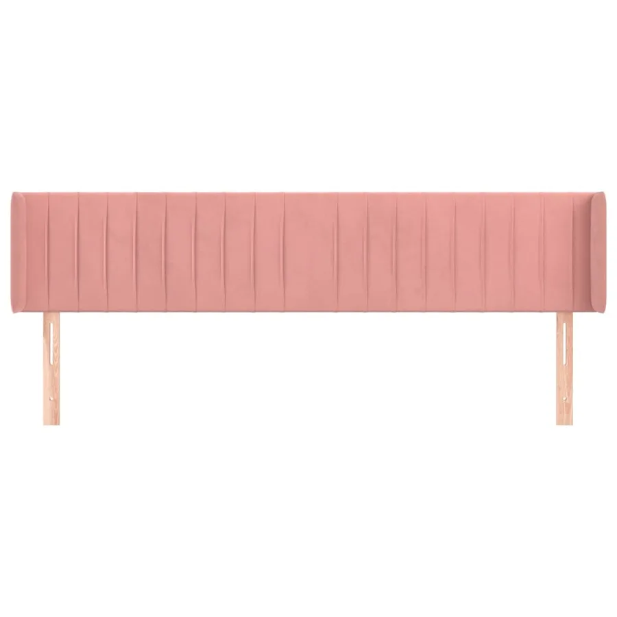 Tête de lit avec oreilles Rose 183x16x78/88 cm Velours - 3