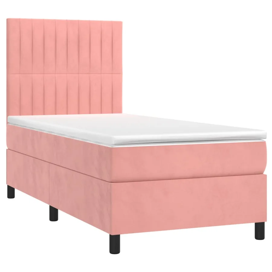 Sommier à lattes de lit avec matelas Rose 90x190 cm Velours - 3