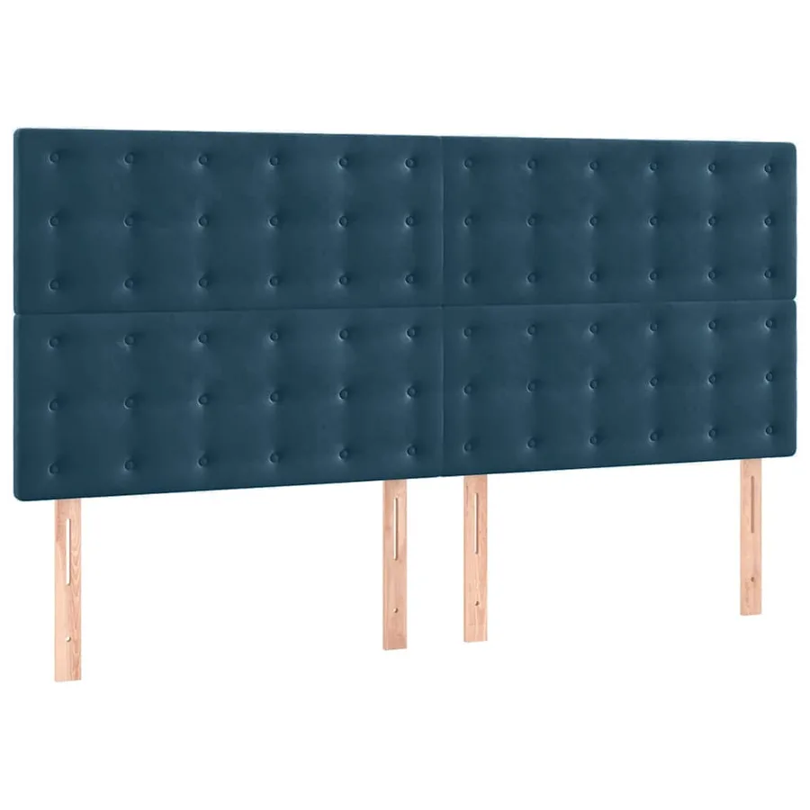 Cadre de lit sans matelas bleu foncé 140x200 cm velours - 8