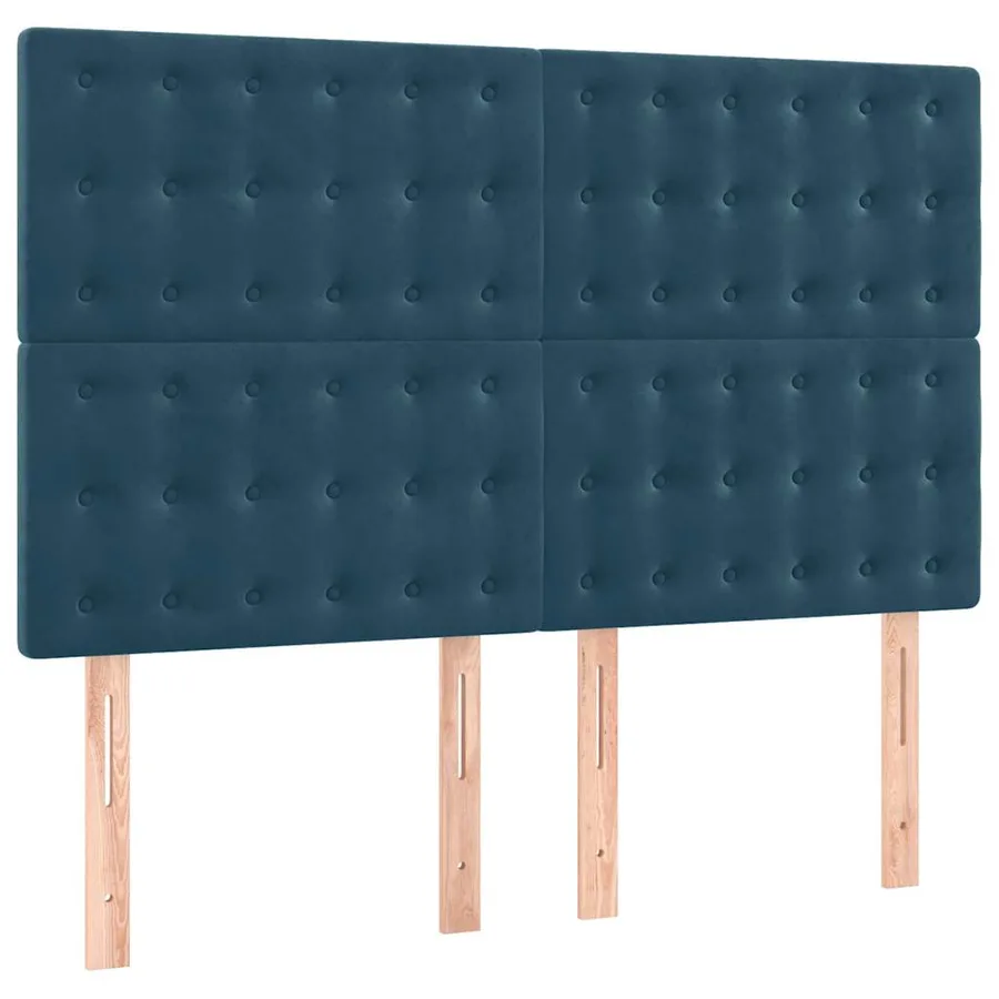 Tête de lit Bleu foncé 144 x 5 x 118/128 cm Velours - 2