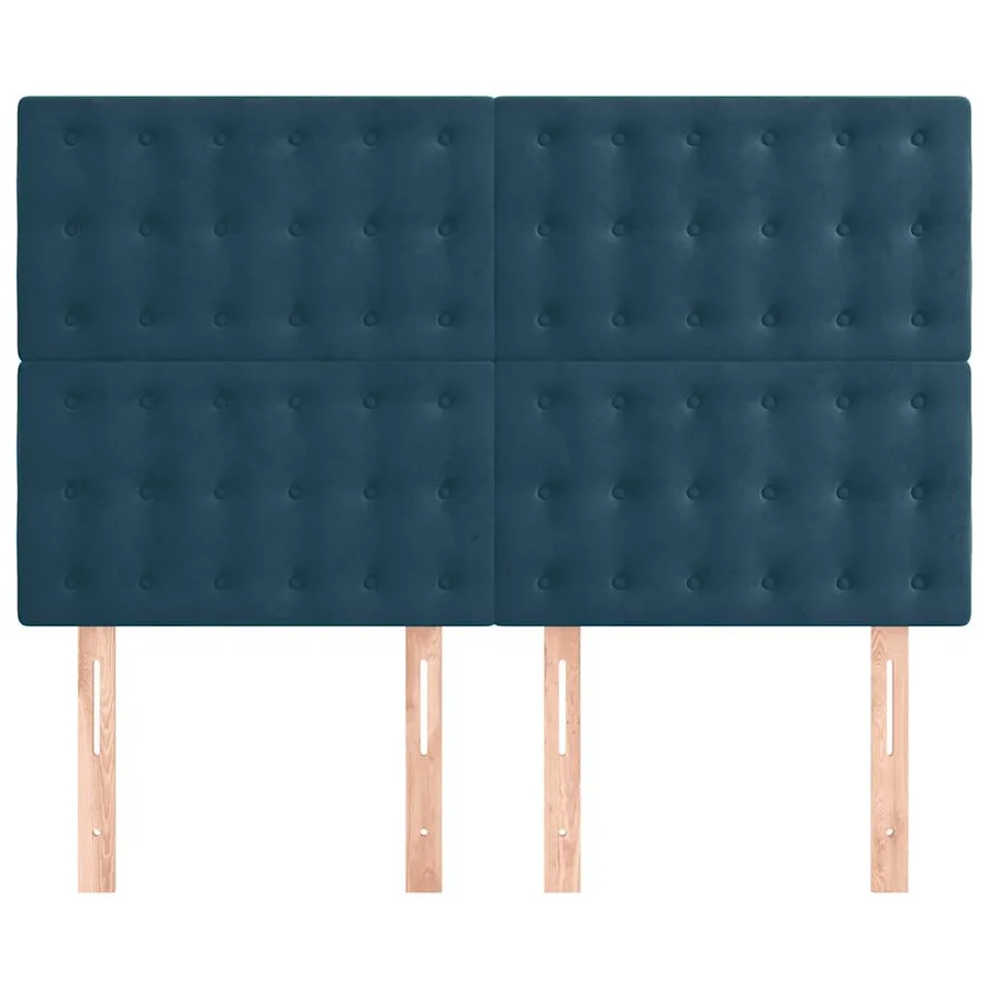 Tête de lit Bleu foncé 144 x 5 x 118/128 cm Velours - 3