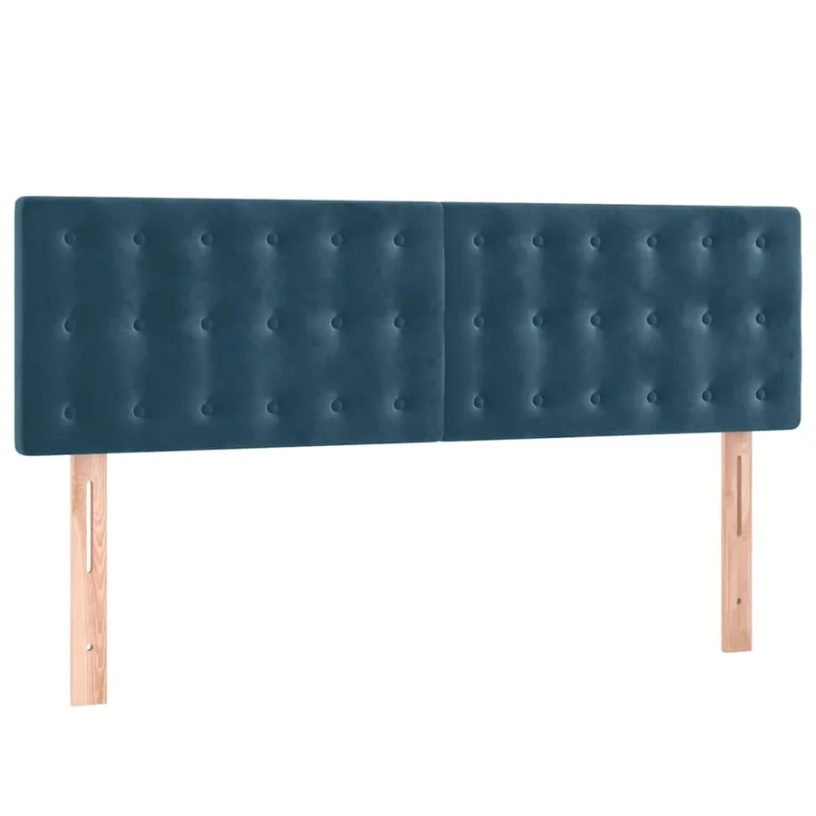 Sommier à lattes de lit et matelas Bleu foncé 140x190cm Velours - 6
