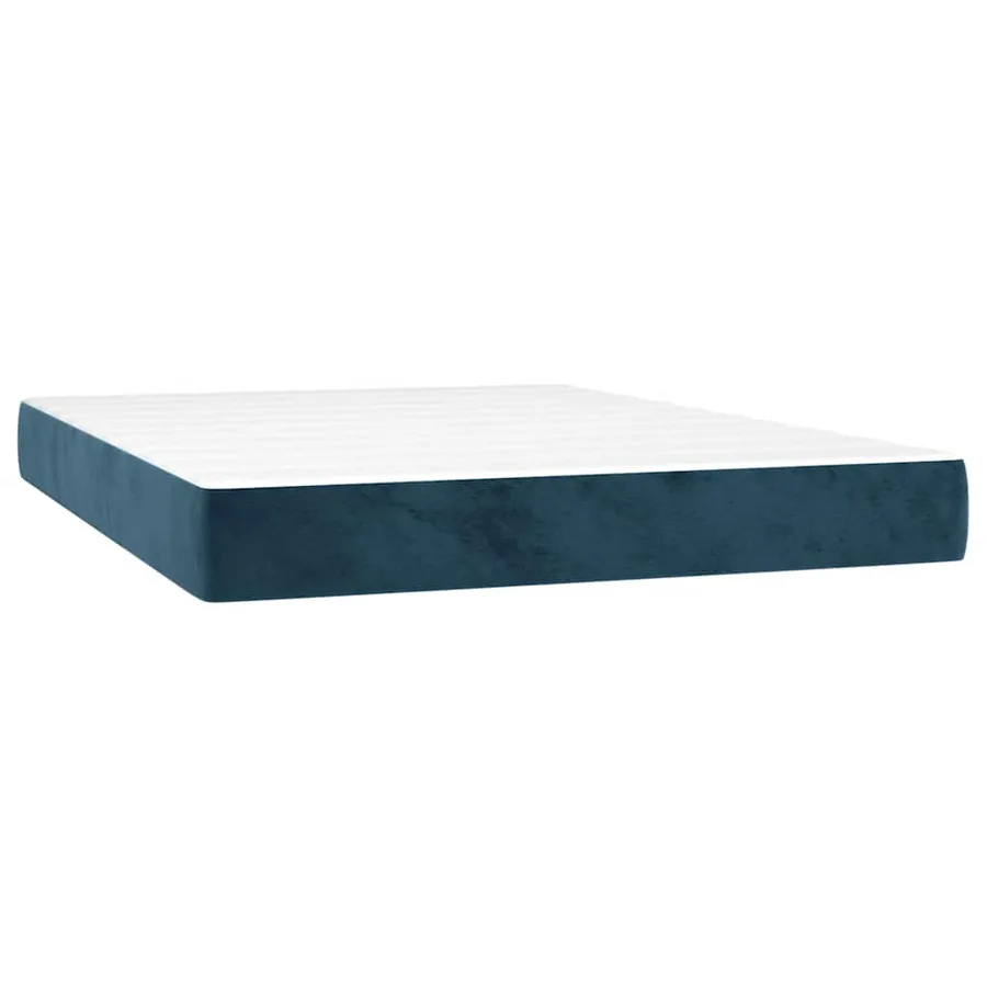 Sommier à lattes de lit matelas et LED Bleu foncé 140x200 cm - 6