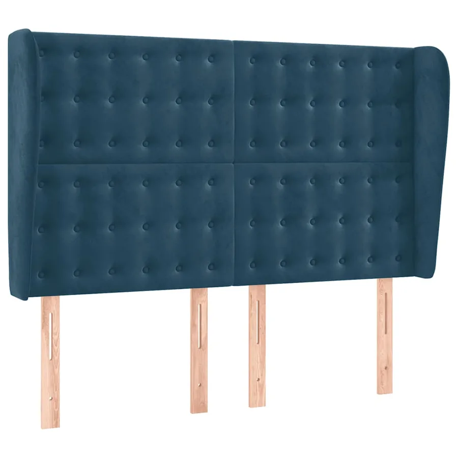 Sommier à lattes de lit matelas et LED Bleu foncé 140x200 cm - 7
