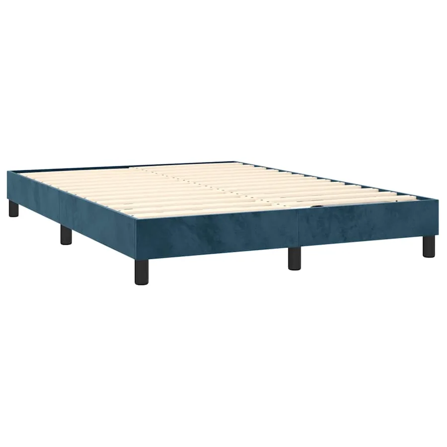 Sommier à lattes de lit avec matelas LED Bleu foncé 140x190 cm - 5