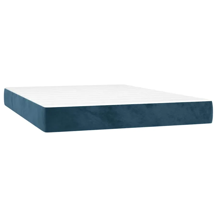 Sommier à lattes de lit avec matelas LED Bleu foncé 140x190 cm - 6