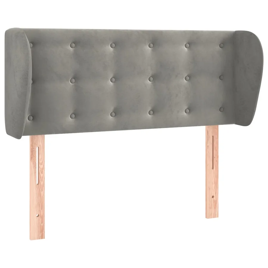 Tête de lit avec oreilles Gris clair 93x23x78/88 cm Velours - 2