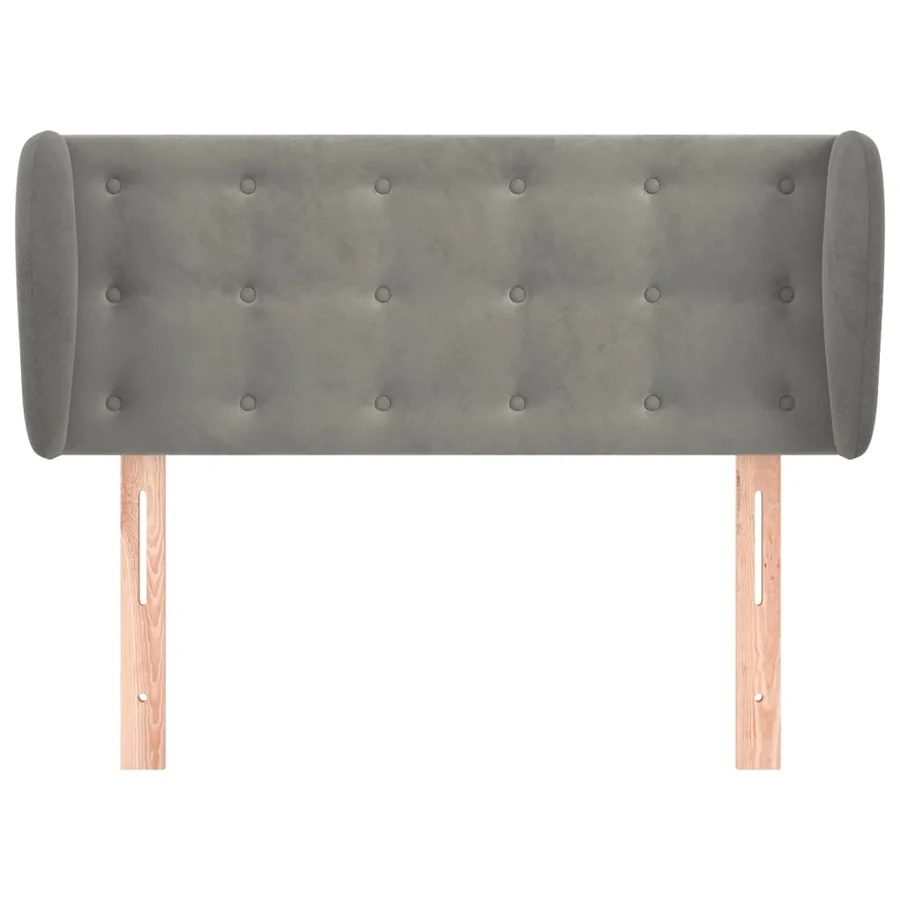 Tête de lit avec oreilles Gris clair 93x23x78/88 cm Velours - 3
