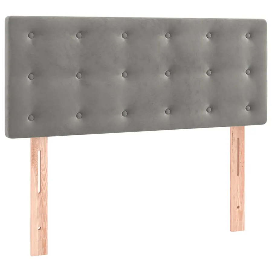 Sommier à lattes de lit avec matelas et LED Gris clair 90x190cm - 7