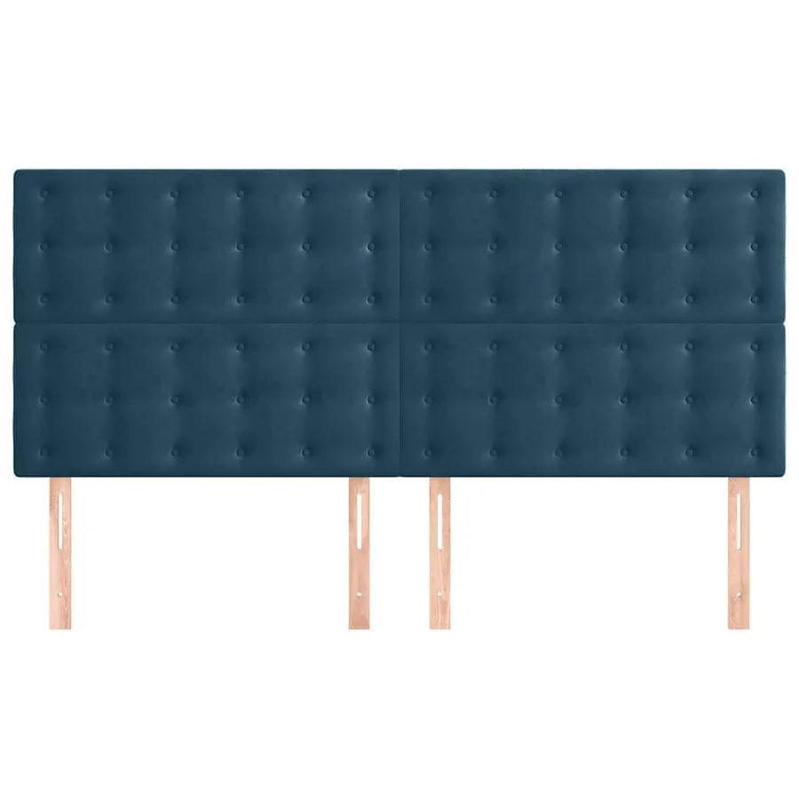 Tête de lit Bleu foncé 160 x 5 x 118/128 cm Velours - 3