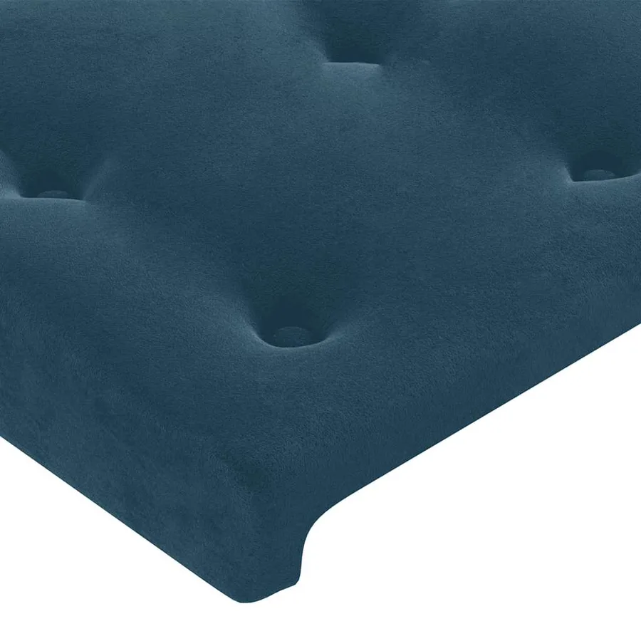 Cadre de lit sans matelas bleu foncé 80x200 cm velours - 10
