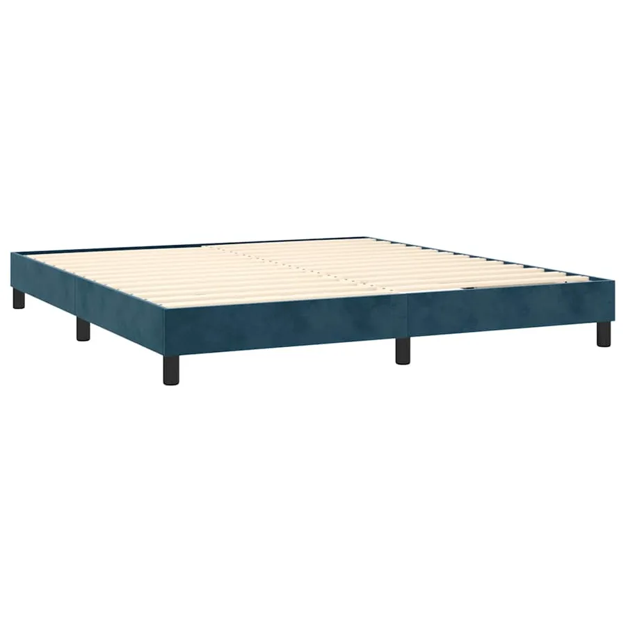 Sommier à lattes de lit matelas et LED Bleu foncé 160x200 cm - 5