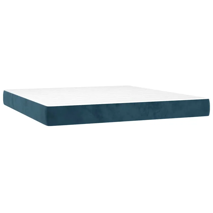 Sommier à lattes de lit matelas et LED Bleu foncé 160x200 cm - 6